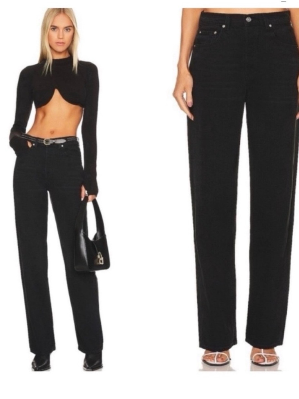NWT GRLFRND Bella Low Rise boyfriend in Black Sz 27
